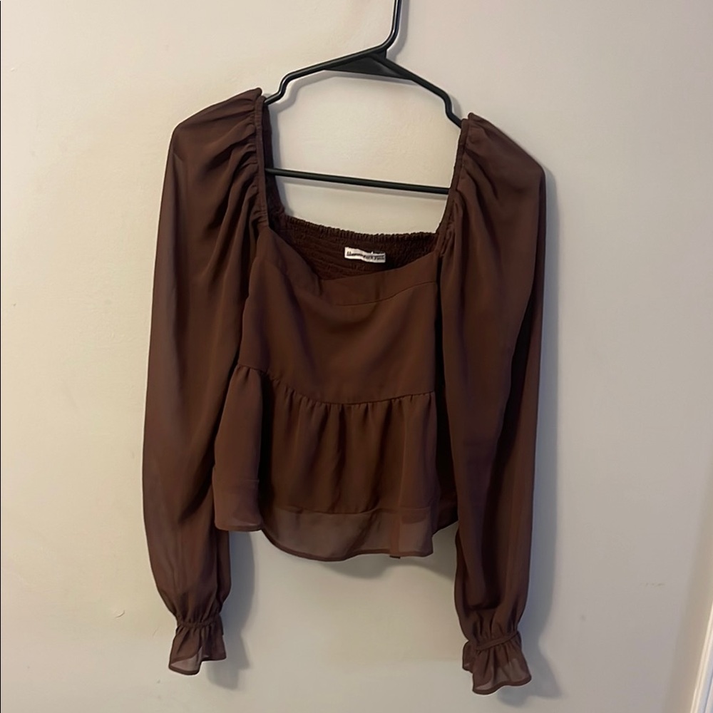 Elegant Brown Women's Top